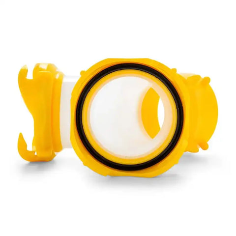 Camco 39629 Sewer Hose Connector Revolution For Connecting Two Hoses With Lug Fittings To The Same Dump Station Wye Fitting Clear Yellow
