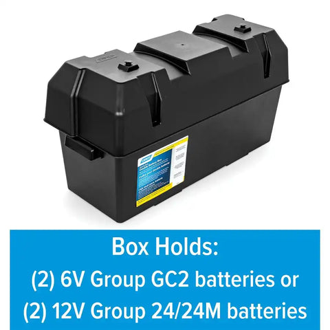 Camco 55374 Battery Box Fits Two 6V Group GC2 Batteries Or 12V 24/ 24M