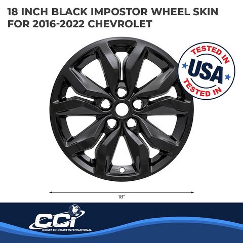 Coast To IWCIMP407BLK 18 Inch 10 Spoke Gloss Black Plastic Set Of 4 Not Compatible With Steel Wheels