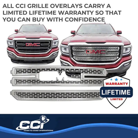 Coast To IWCGI141 Overlay Mesh Style 2 Piece With Emblem Cutout Chrome Plated ABS Plastic