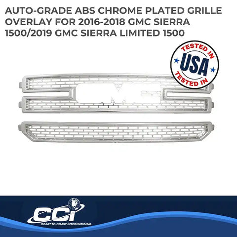 Coast To IWCGI141 Overlay Mesh Style 2 Piece With Emblem Cutout Chrome Plated ABS Plastic