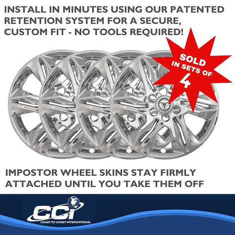 Coast To IWCIMP438X 18 Inch 6 Split Spoke Chrome Plated Plastic Set Of 4