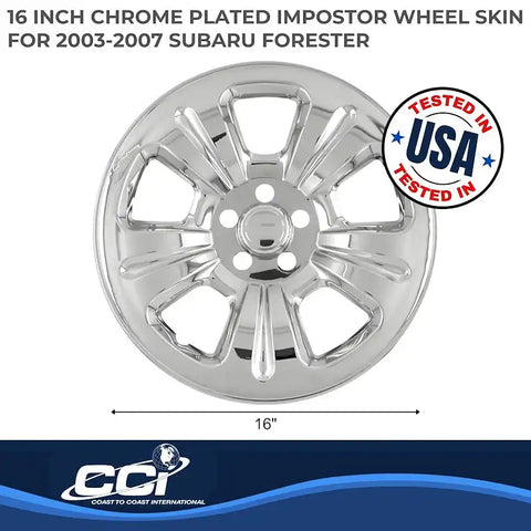 Coast To IWCIMP52X 15 Inch 5 Dimpled Spoke Chrome Set Of 4 Steel Wheels 03-07 Subaru Forester