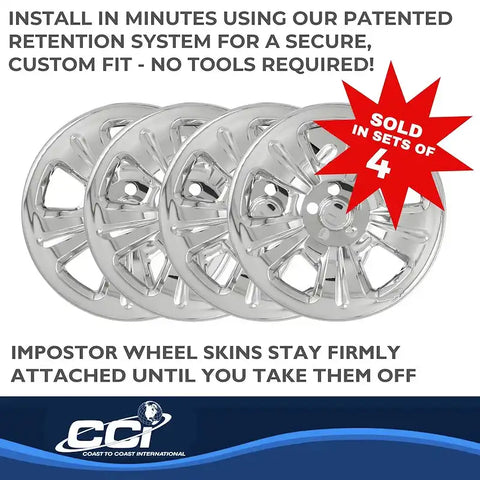 Coast To IWCIMP52X 15 Inch 5 Dimpled Spoke Chrome Set Of 4 Steel Wheels 03-07 Subaru Forester
