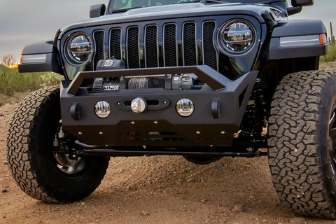 Raptor Series FBM22JPN-RT Magnum - Front Stubby Winch Ready Bumpers Black Textured Alloy Steel 18-24 Jeep Wrangler JL/JLU 20-24 Gladiator