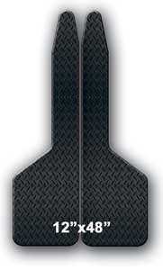 15 X 48 Fender Flair Long-John Style Mud Flaps Diamond Plate On one Side Smooth On the Other Side