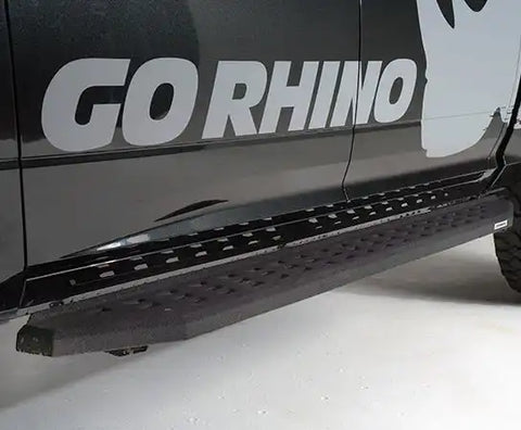 Go Rhino RB20 Black Running Boards Bed liner Coating with Drop Step
