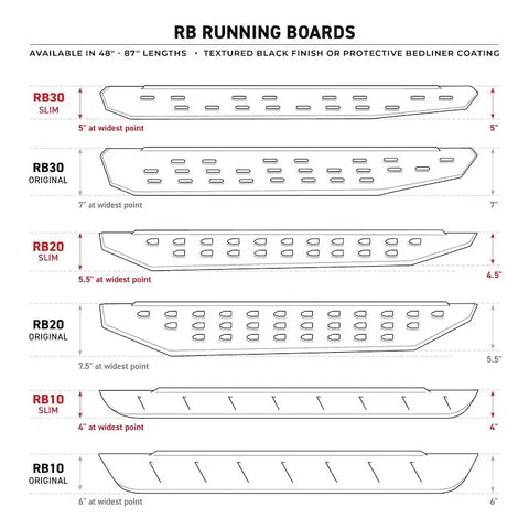 Go Rhino 69643280SPC Running Board RB30 Slim Line 24-26 Toyota Tacoma Double Cab