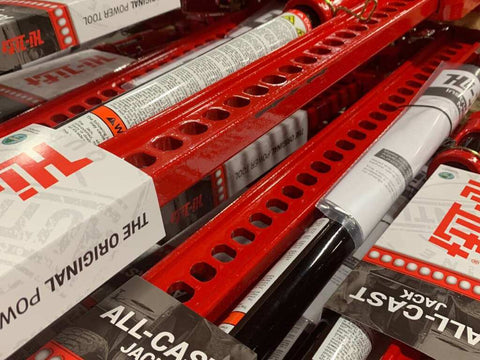 Hi-lift Jack HL-605 - 60 in All Cast Model. 7000 lb. Capacity. Red with a Black Handle.