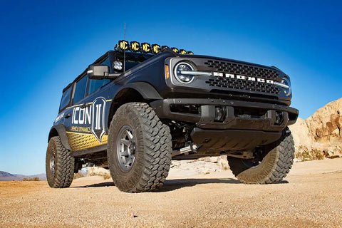 ICON Vehicle Dynamics FRDK_K40016TX ICON 2021-2023 Bronco Sasquatch 2-3" Lift Stage 6 Suspension System Tubular UCA Heavy Rate Rear Spring
