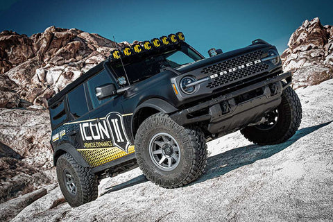 ICON Vehicle Dynamics FRDK_K40013 ICON 2021-2023 Bronco Sasquatch 2-3" Lift Stage 3 Suspension System Billet UCA