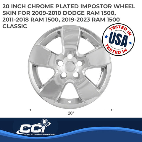 Coast To IWCIMP331X 20 Inch Chrome Plated Plastic Set Of 4 Not Compatible With Steel Wheels