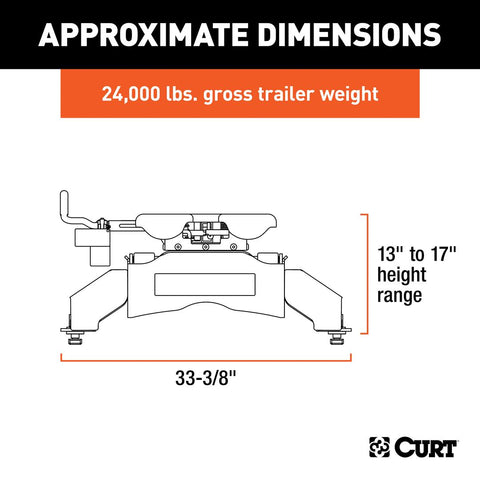 CURT 16039 Q25 5th Wheel Hitch, Select Ford F-250, F-350, F-450, 8' Bed Puck System