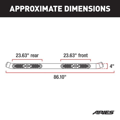 ARIES S229042-2 - 4 Polished Stainless Oval Side Bars, Select Nissan Titan, XD