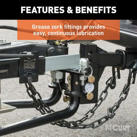 CURT 17051 Round Bar Weight Distribution Hitch With Integrated Lubrication (6-8K)