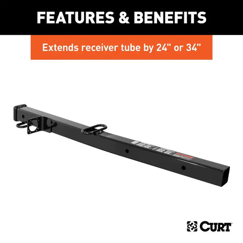 CURT 45048 Curt, Receiver Tube Adapter (2-1/2 to 2 Shank, 4,500 lbs. GTW, 34 Length)