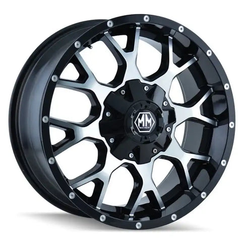WHEEL GROUP 8015-8937B WARRIOR 8015) BLK/MACHINED FACE 18