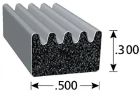 EPDM SPONGE D RIB SEAL W/PSA 50FT
