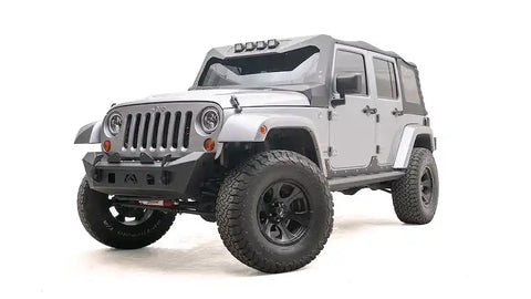 Fab Fours JK07-B1951-1 - Stubby Bumper w/No Guard 2 Stage Matte Black Powder Coated