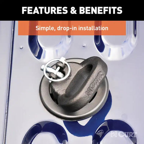 CURT 60698 - OEM Puck System Gooseneck Safety Chain Anchors Ram (38K)