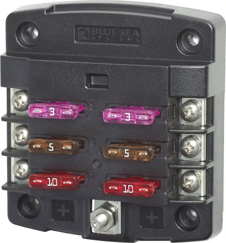 BLUE SEA 5033-BSS FUSE BLOCK STBLADE 6CIRC