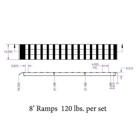 GH-16096 1 PR HD 8' ALUM RAMPS