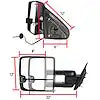 CHROME COVER TOWING MIRRORS - POWER