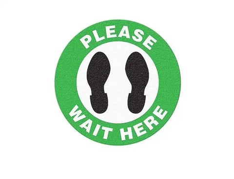 PLEASE WAIT HERE FLOOR SIGN (17  DI