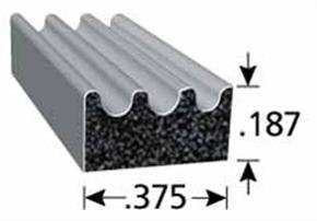 EPDM SPONGE D RIB SEAL W/PSA 25FT