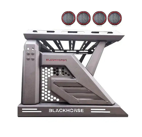 Black Horse Off Road AR2-09BA3-PLFR - Armour II Roll Bar W/Basket Kit