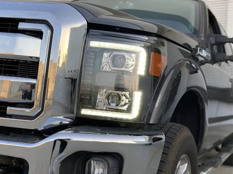 AlphaRex 880143 - LED Projector Headlights Plank Style Design Midnight Black