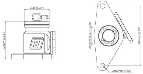 TURBOSMART TS-0203-1215 BOV KOMPACT PLUMB BACK -