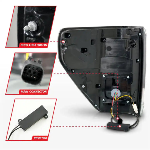 ANZO USA 311474 Tail Light Assembly LED Smoke Lens Black Housing Red Brake Light/