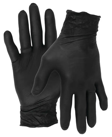 BLK NITRILE GLOVES 100 MED