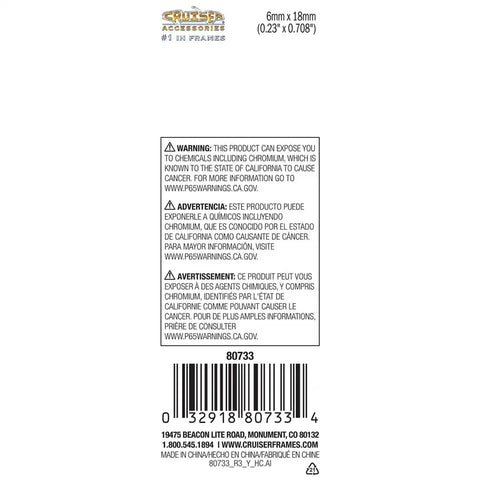 CRUISER 80733 FASTENERS ANTI-THEFT