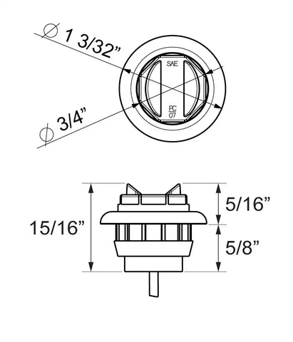 OPTRONICS MCL11AKB LED UNI-LIGHT W/GROMMET;AMBER