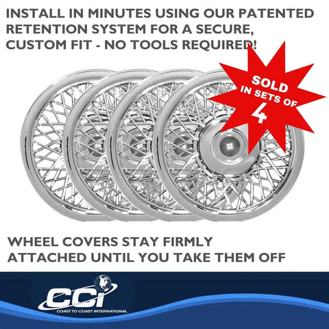 Coast To IWC1215 Universal 15 Inch Chrome Plated Plastic Set Of 4