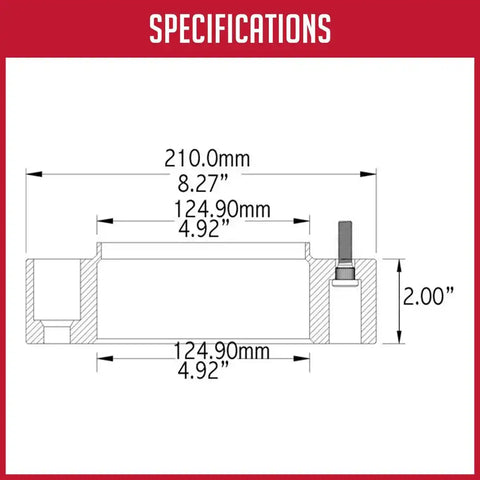ADAPTR 8X170 TO 8X170 2'HUBCEN 2/BX