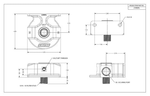 EARL'S 2188ERL BILLET REMOTE FILTER MOUNT W/-10 OR
