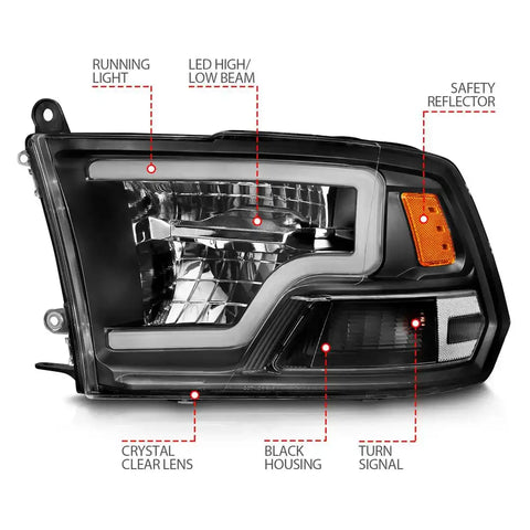 ANZO 111539 FULL LED HEADDLIGHTS BLACK AMBER