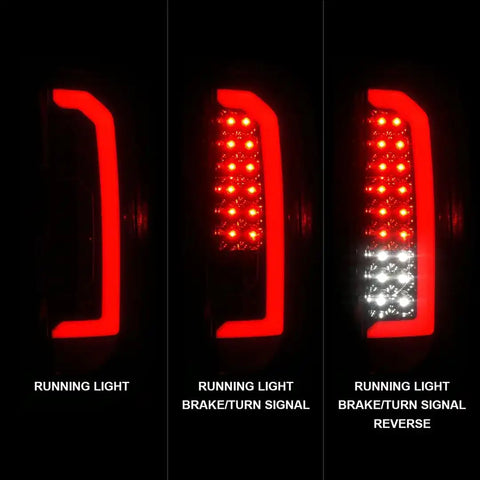 ANZO USA 311433 Tail Light Assembly LED Smoke Lens Black Housing Red/ White Set