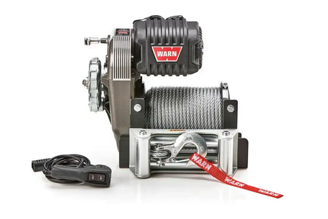 Warn 38631 - 12 Volt 9000 LB Cap 150 Ft Wire Rope Roller Fairlead