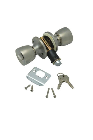 AP Products 013-220-SS Entry Door Lock Fits Standard Or Drive-In Latches Knob Type