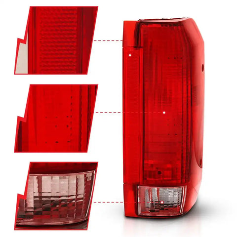 ANZO 311306 TAIL LIGHT ASSEMBLY; RED/CLEAR LENS