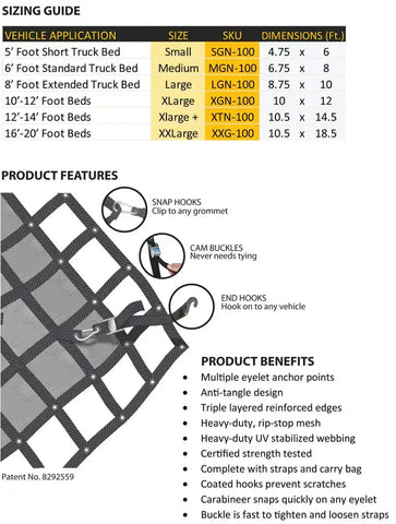 GLADIATOR CA LGN-100 GLADIATOR CARGO NET - LG