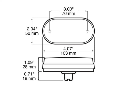 OVAL CLEARANCE LIGHT RED