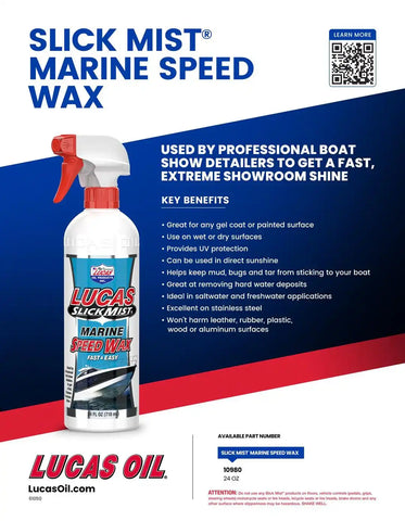 LUCAS OIL 10980-6 SLICK MIST MARINE SPEED WAX/12X1/24