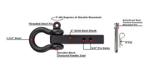 2.0' EXTREME DUTY RECEIVER SHACKLE