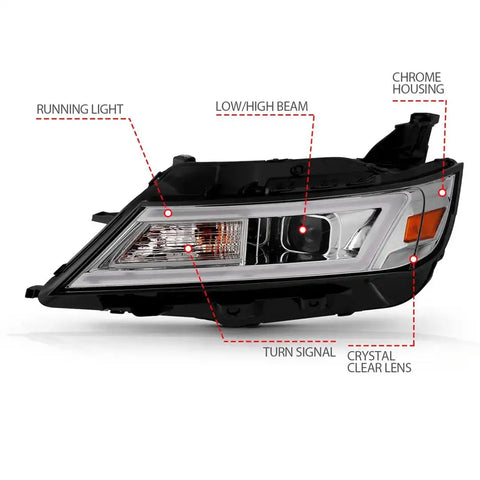 ANZO USA 121575 Headlight Assembly Halogen Bulb Projector Beam With LED Daytime Run