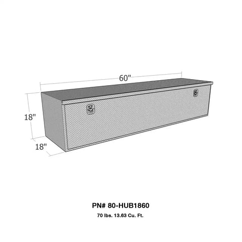 Westin 80-HUB1860 - Brute HD Under Body Tool Box Polished Aluminum 18 in. x 60 Drop Down Door